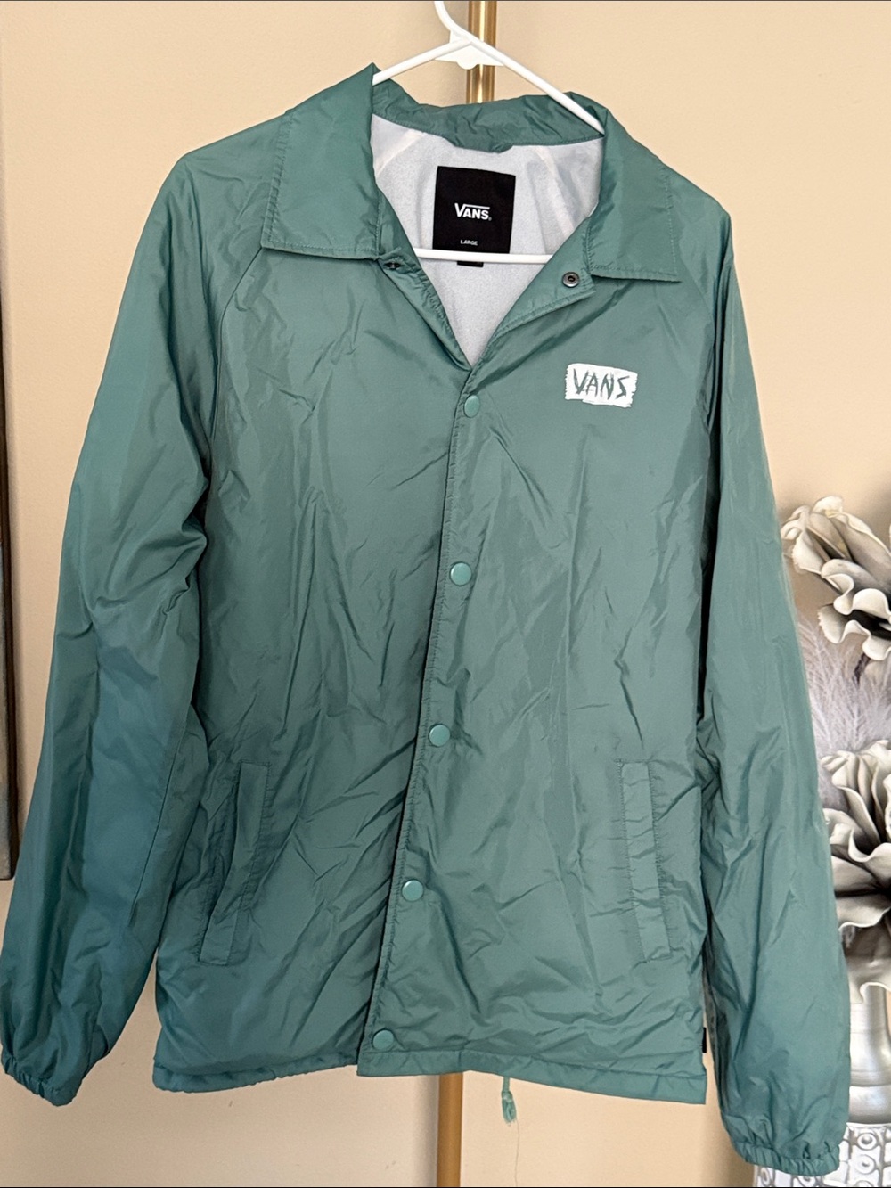 Vans Men’s Sage Green Windbreaker Coach Jacket
